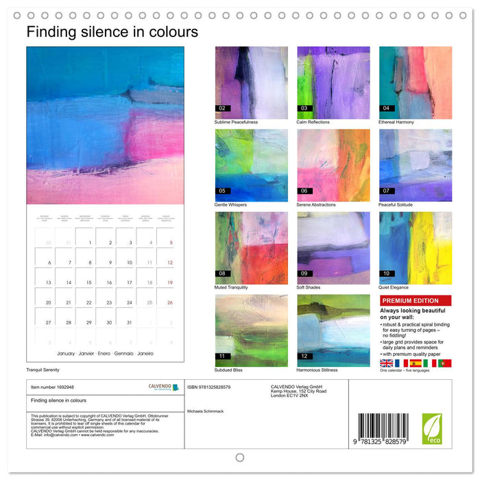 Finding silence in colours (CALVENDO Monthly Calendar 2025)