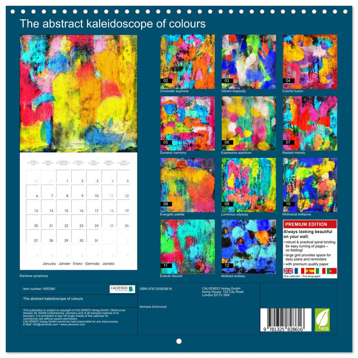 The abstract kaleidoscope of colours (CALVENDO Monthly Calendar 2025)