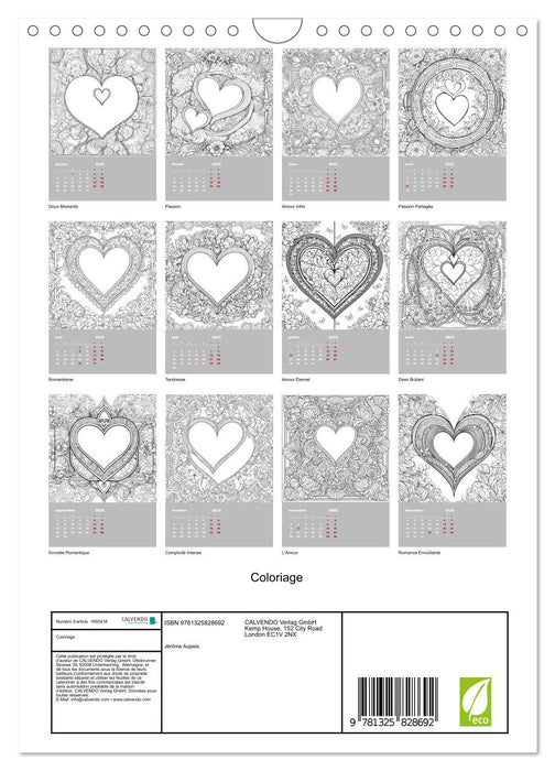 Coloriage (CALVENDO Calendrier mensuel 2025)