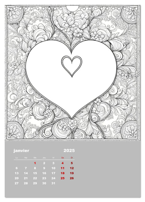 Coloriage (CALVENDO Calendrier mensuel 2025)