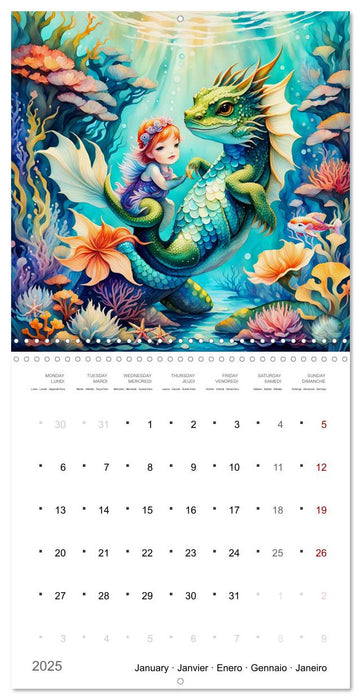 Aventures de sirènes (CALVENDO Calendrier mensuel 2025)