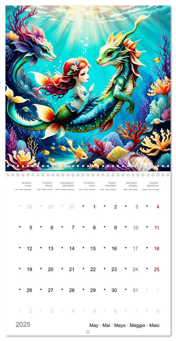 Aventures de sirènes (CALVENDO Calendrier mensuel 2025)