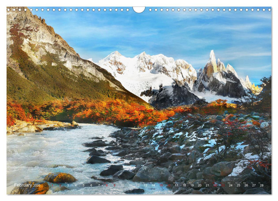 Patagonia, Argentina and Chile National Parks (CALVENDO Monthly Calendar 2025)