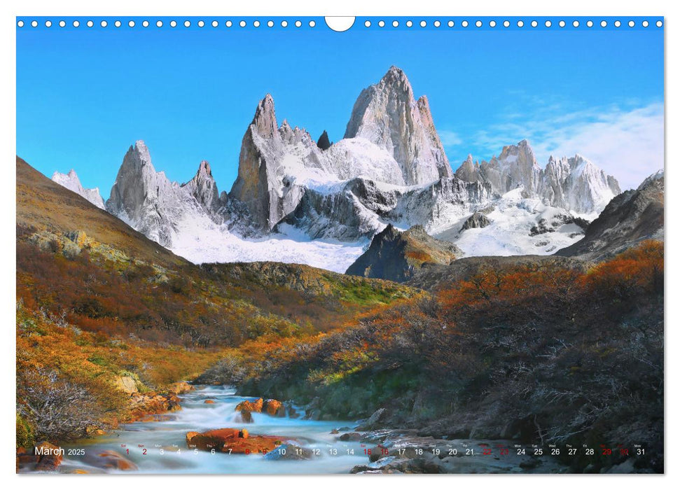 Patagonia, Argentina and Chile National Parks (CALVENDO Monthly Calendar 2025)