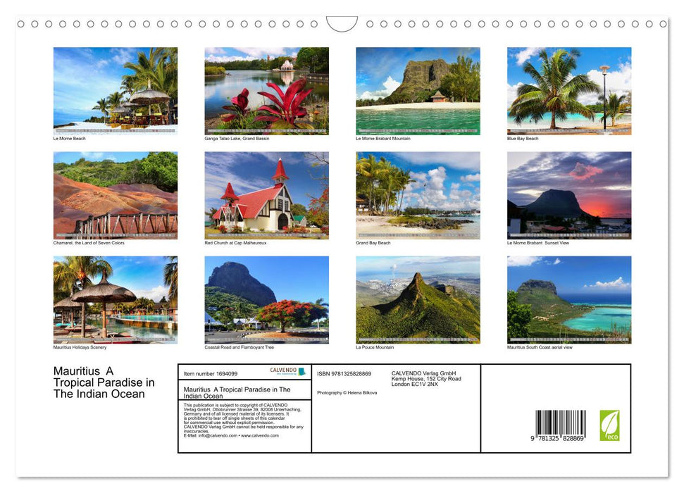 Mauritius A Tropical Paradise in The Indian Ocean (CALVENDO Monthly Calendar 2025)