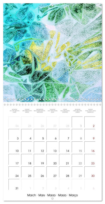 Emerald Waves - Watercolour experiments in green and blue (CALVENDO Monthly Calendar 2025)