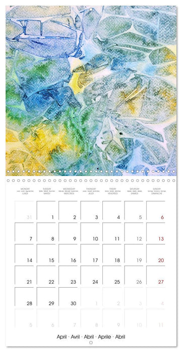 Emerald Waves - Watercolour experiments in green and blue (CALVENDO Monthly Calendar 2025)