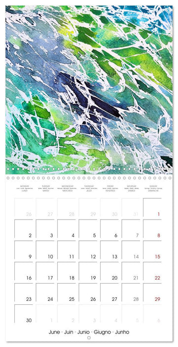 Emerald Waves - Watercolour experiments in green and blue (CALVENDO Monthly Calendar 2025)