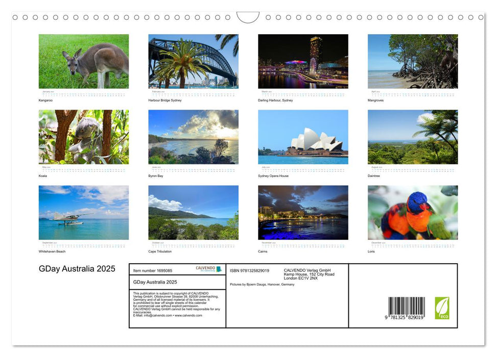 GDay Australia 2025 (CALVENDO Monthly Calendar 2025)