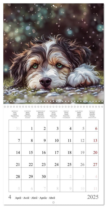 Hi, I am an Aussiedoodle (CALVENDO Monthly Calendar 2025)