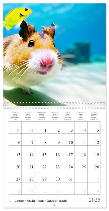 On holiday with AI hamsters (CALVENDO Monthly Calendar 2025)