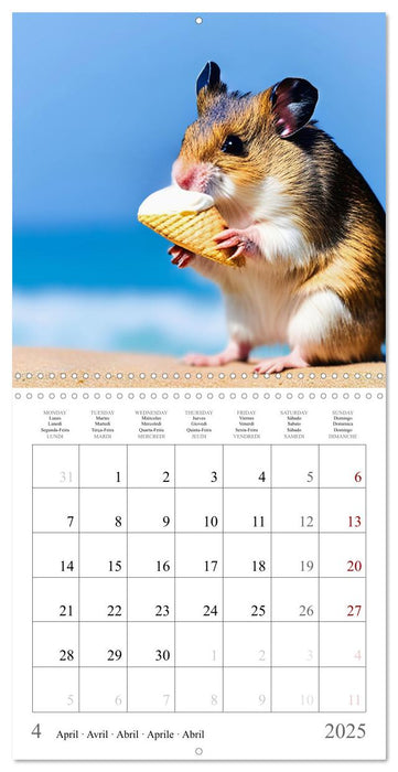 On holiday with AI hamsters (CALVENDO Monthly Calendar 2025)