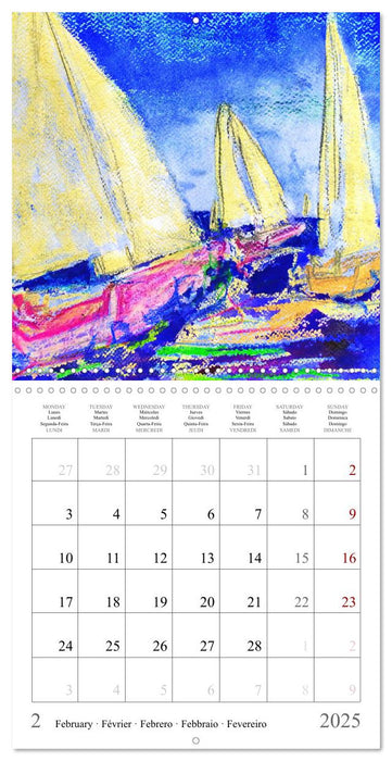 Maritime Adventures - Colourfully painted boats (CALVENDO Monthly Calendar 2025)