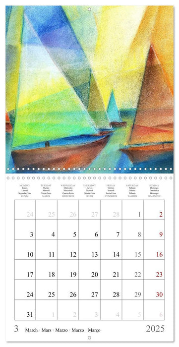 Maritime Adventures - Colourfully painted boats (CALVENDO Monthly Calendar 2025)