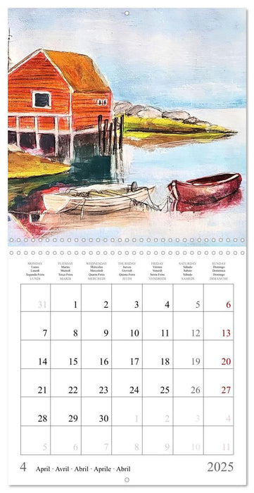 Maritime Adventures - Colourfully painted boats (CALVENDO Monthly Calendar 2025)