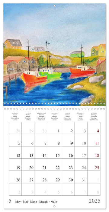 Maritime Adventures - Colourfully painted boats (CALVENDO Monthly Calendar 2025)