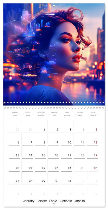 City faces AI beauties in world metropolises (CALVENDO Monthly Calendar 2025)