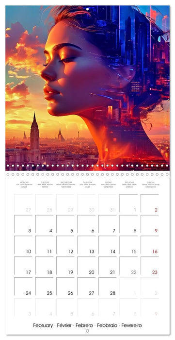 City faces AI beauties in world metropolises (CALVENDO Monthly Calendar 2025)