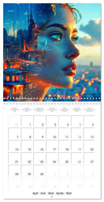 City faces AI beauties in world metropolises (CALVENDO Monthly Calendar 2025)