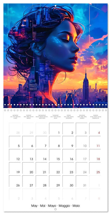 City faces AI beauties in world metropolises (CALVENDO Monthly Calendar 2025)