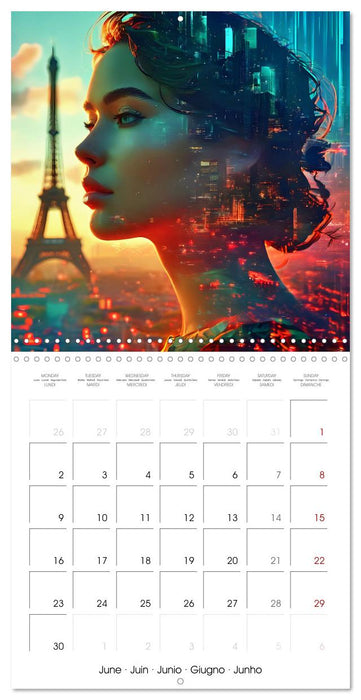 City faces AI beauties in world metropolises (CALVENDO Monthly Calendar 2025)