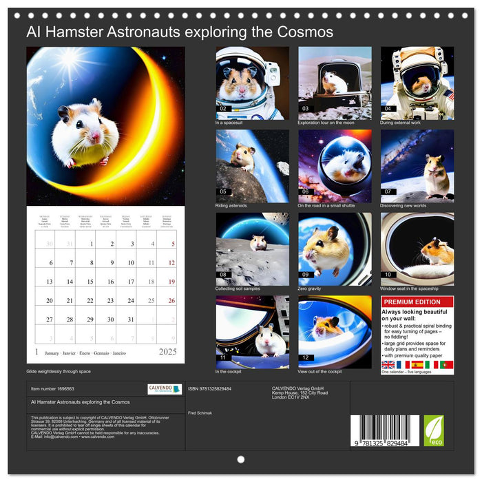 AI Hamster Astronauts exploring the Cosmos (CALVENDO Monthly Calendar 2025)