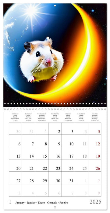 AI Hamster Astronauts exploring the Cosmos (CALVENDO Monthly Calendar 2025)