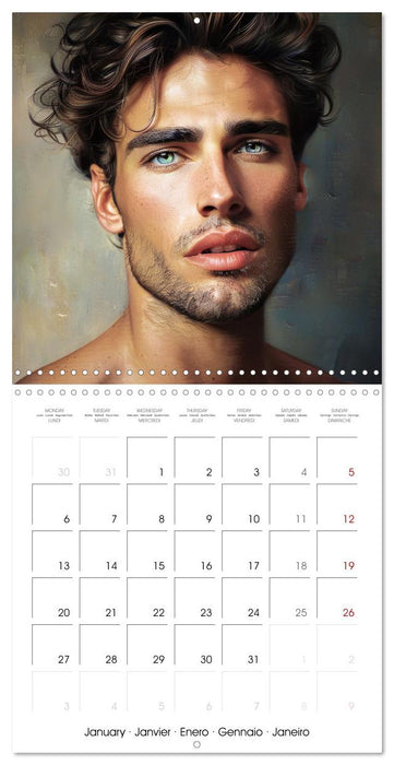 Sous le charme d'hommes sensuels (CALVENDO Calendrier mensuel 2025)