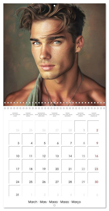 Sous le charme d'hommes sensuels (CALVENDO Calendrier mensuel 2025)