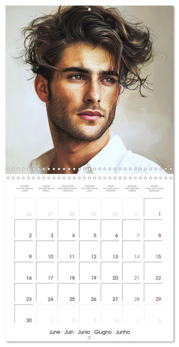 Sous le charme d'hommes sensuels (CALVENDO Calendrier mensuel 2025)