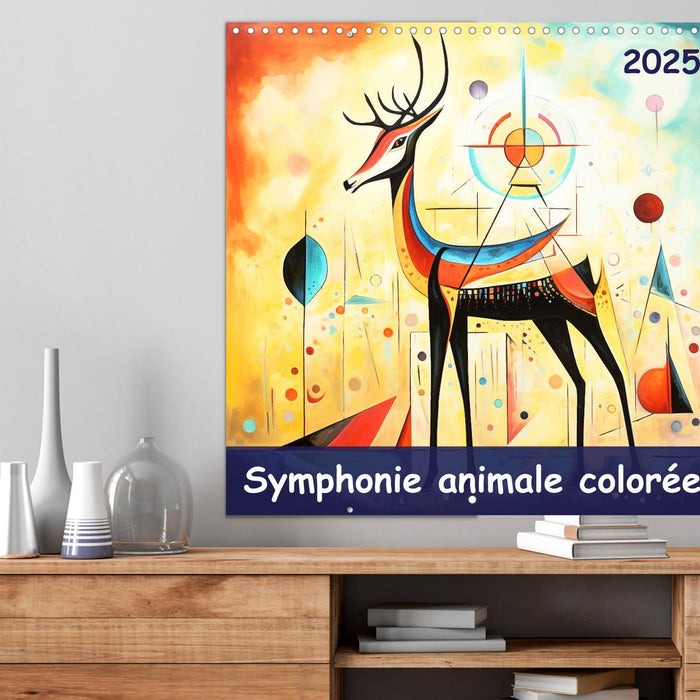 Symphonie animale colorée (CALVENDO Calendrier mensuel 2025)