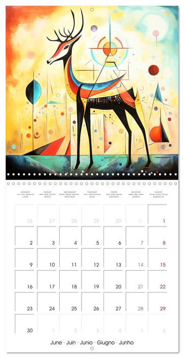 Symphonie animale colorée (CALVENDO Calendrier mensuel 2025)