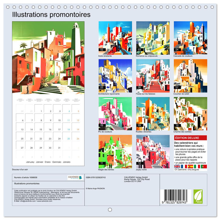 Illustrations promontoires (CALVENDO Calendrier mensuel 2025)