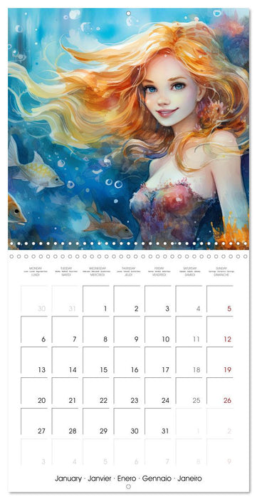 Sirènes magiques (CALVENDO Calendrier mensuel 2025)