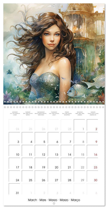 Sirènes magiques (CALVENDO Calendrier mensuel 2025)