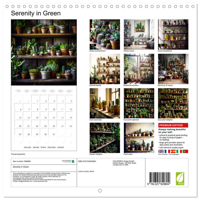 Serenity in Green (CALVENDO Monthly Calendar 2025)