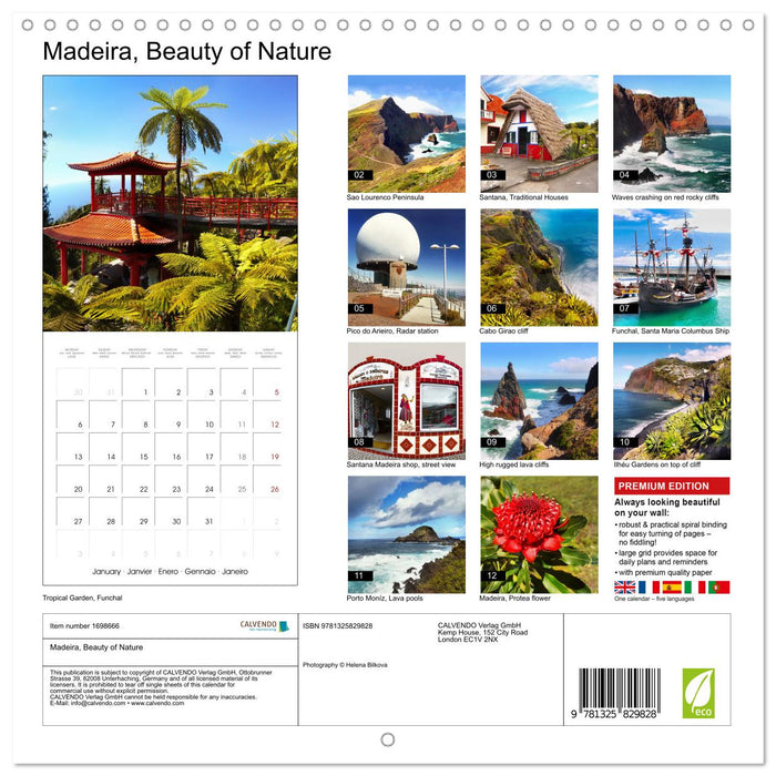 Madeira, Beauty of Nature (CALVENDO Monthly Calendar 2025)