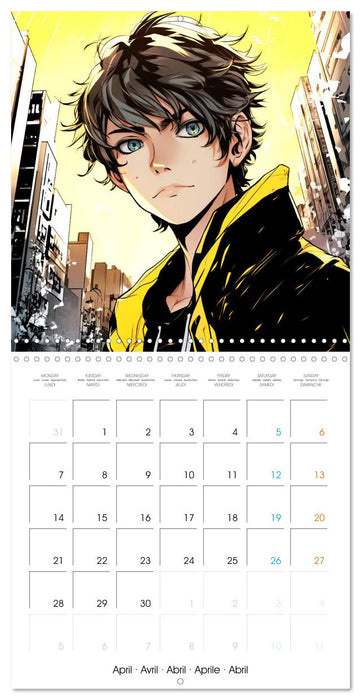 Manga boys (CALVENDO Calendrier mensuel 2025)