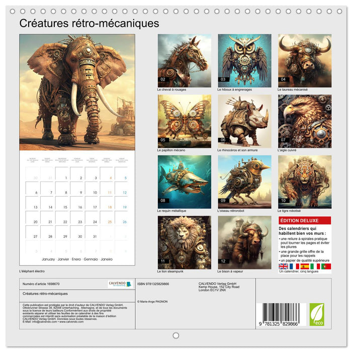 Créatures rétro-mécaniques (CALVENDO Calendrier mensuel 2025)