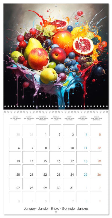 Splash fruité (CALVENDO Calendrier mensuel 2025)