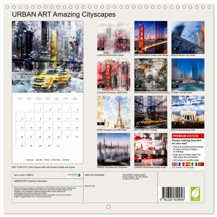 URBAN ART Amazing Cityscapes (CALVENDO Monthly Calendar 2025)