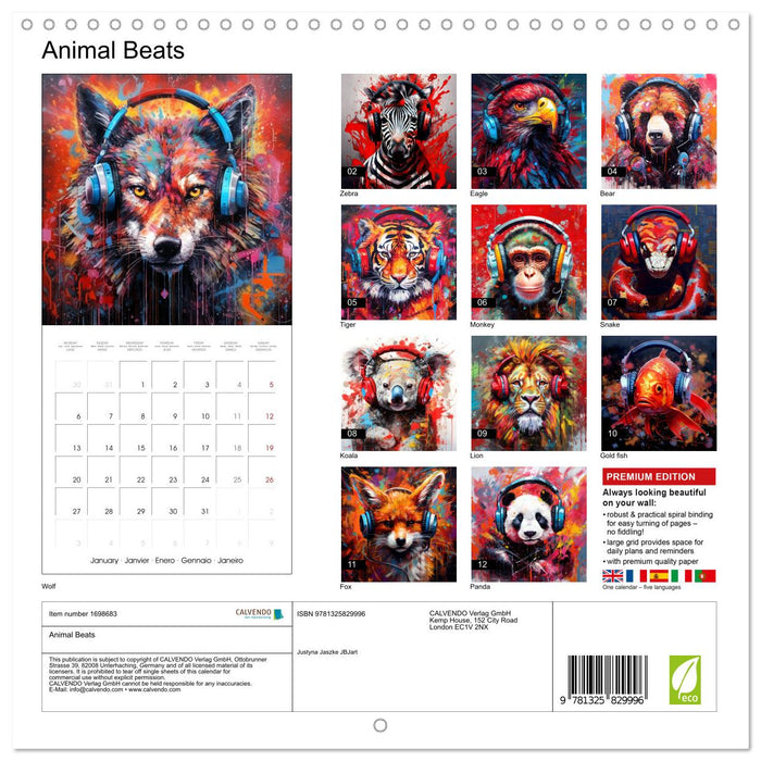 Animal Beats (CALVENDO Monthly Calendar 2025)