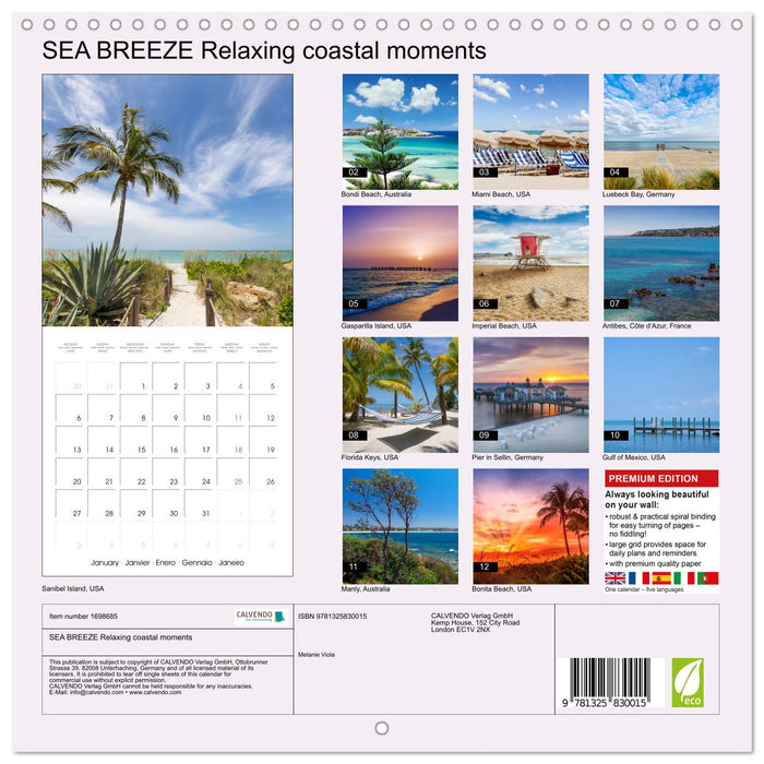 SEA BREEZE Relaxing coastal moments (CALVENDO Monthly Calendar 2025)