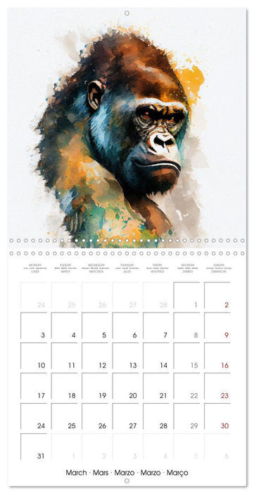 Wildlife in Watercolor (CALVENDO Monthly Calendar 2025)