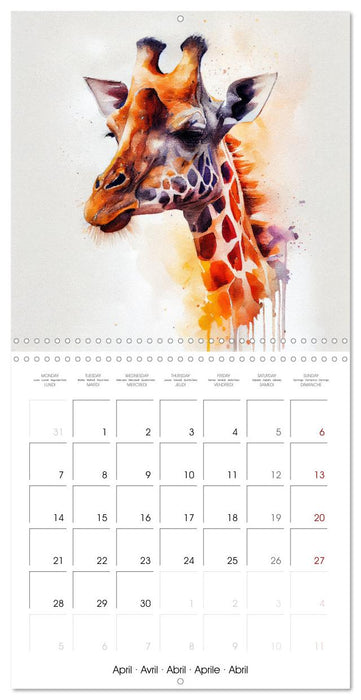 Wildlife in Watercolor (CALVENDO Monthly Calendar 2025)