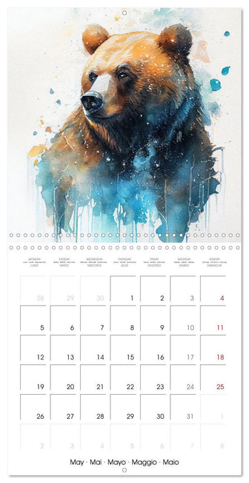 Wildlife in Watercolor (CALVENDO Monthly Calendar 2025)