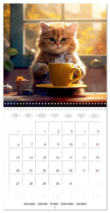 Caffeine Cats (CALVENDO Monthly Calendar 2025)