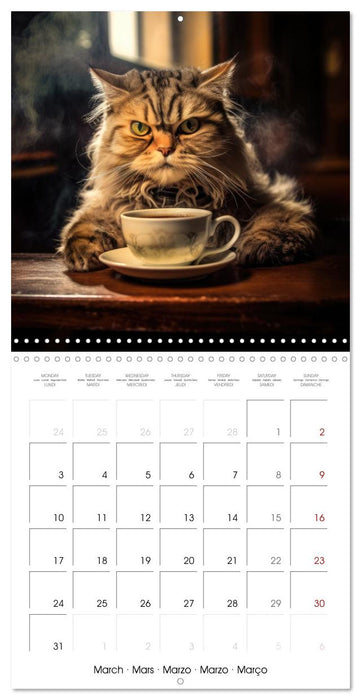 Caffeine Cats (CALVENDO Monthly Calendar 2025)