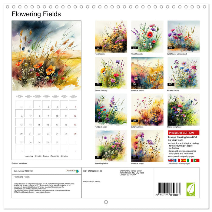 Flowering Fields (CALVENDO Monthly Calendar 2025)