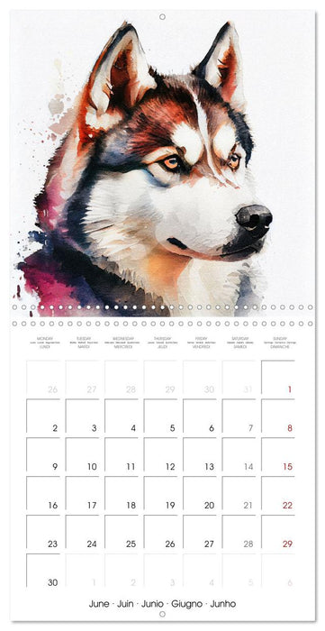 Dog Breeds in Watercolor (CALVENDO Monthly Calendar 2025)